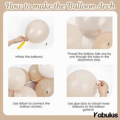 Kabukis Balloon Arch Kit - Elegant Nude and White Garland for Events - Kabukis
