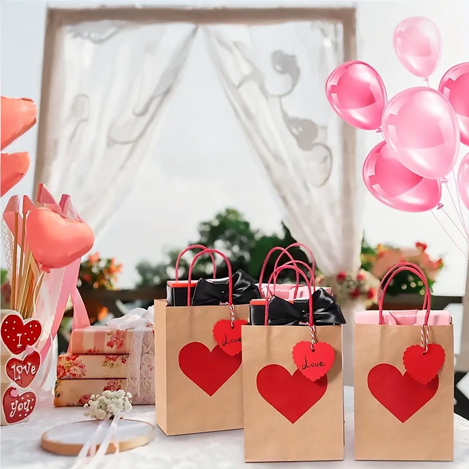 Kraft Paper Gift Bag for Valentines Anniversary Special Someone you Love - Kabukis