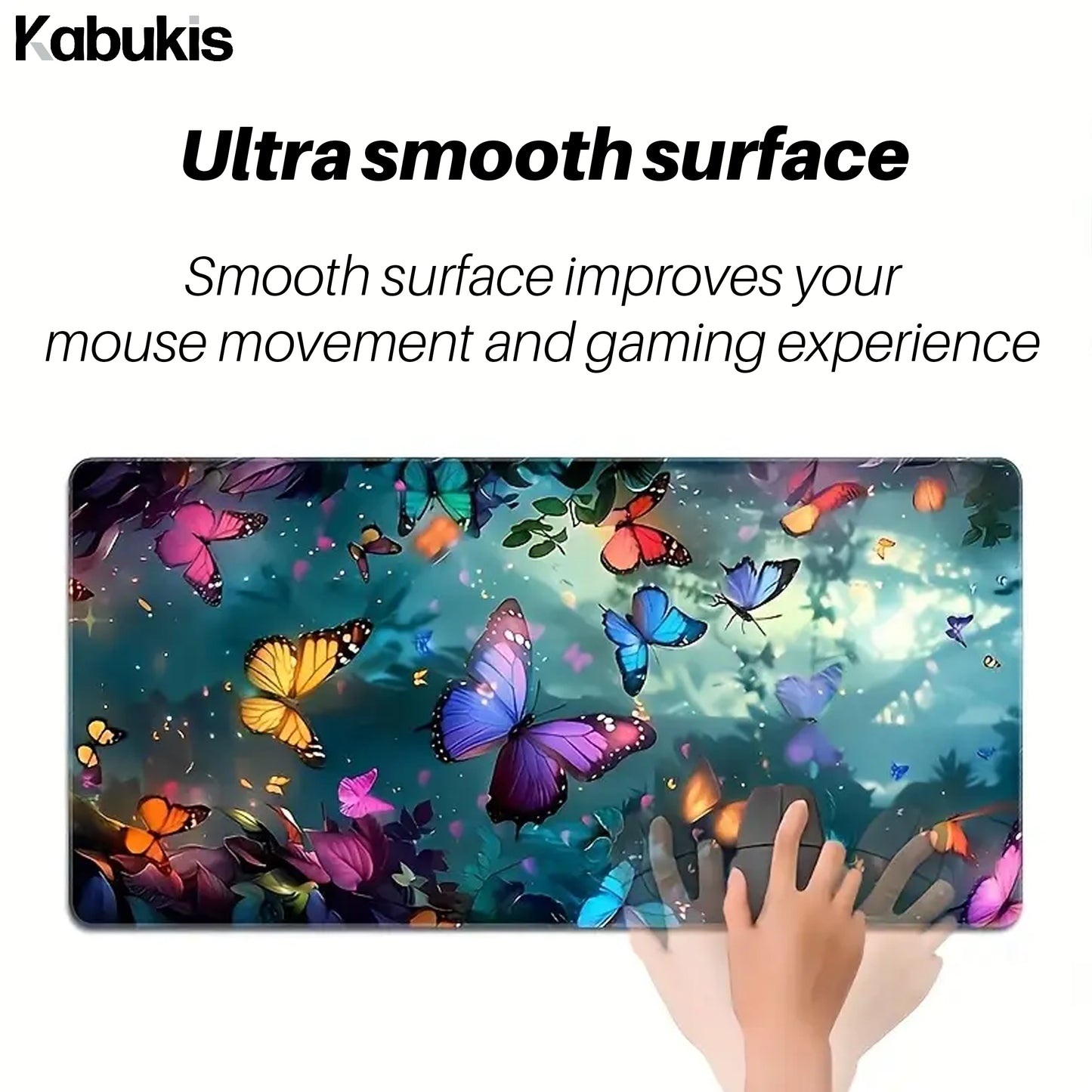 Extra - Large Vibrant Butterfly Desktop Mat - Stunning XXL Mouse Pad Desk Mat - Kabukis