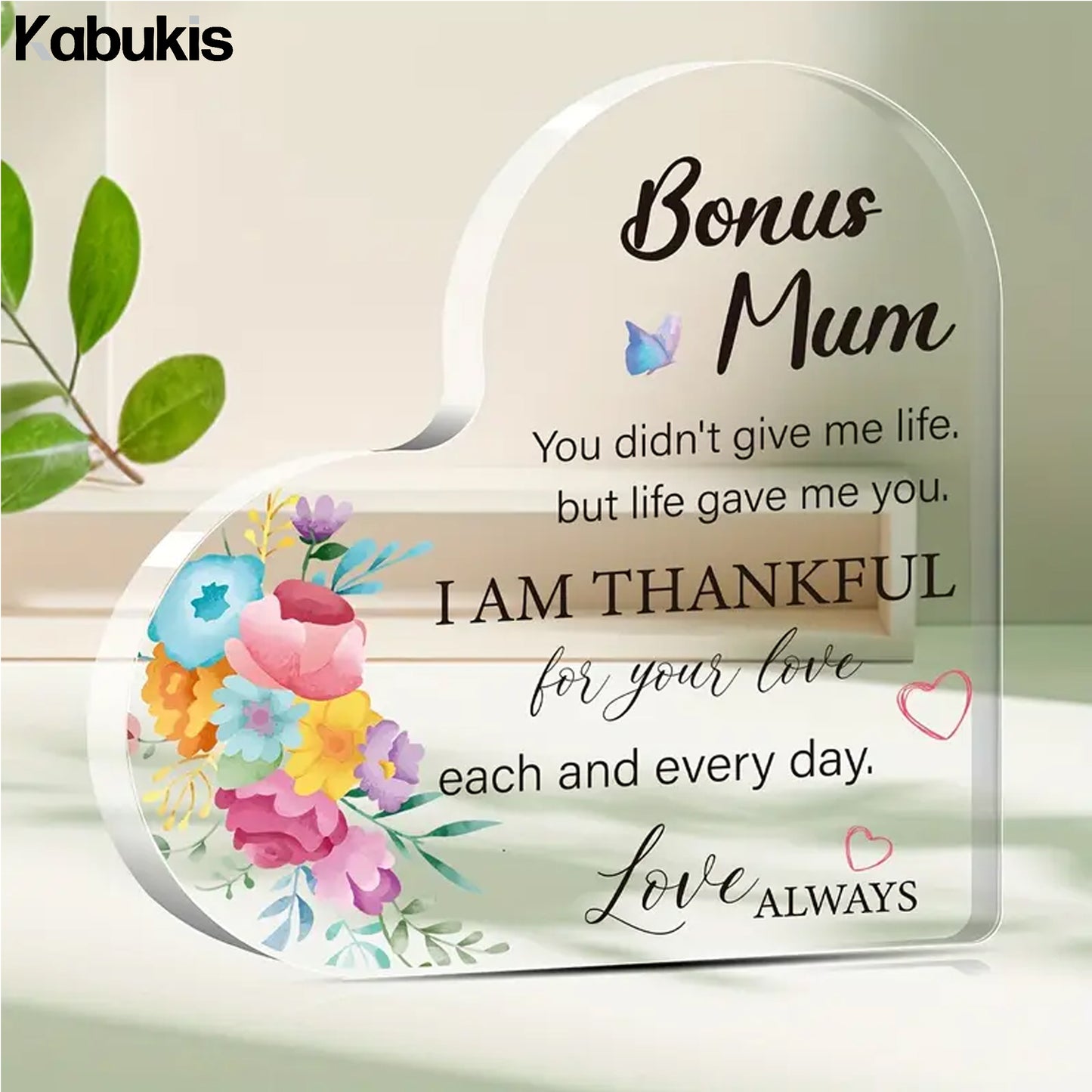 Kabukis Heart - Shaped Bonus Mum Gift - A Meaningful Gift with Floral Charm - Kabukis