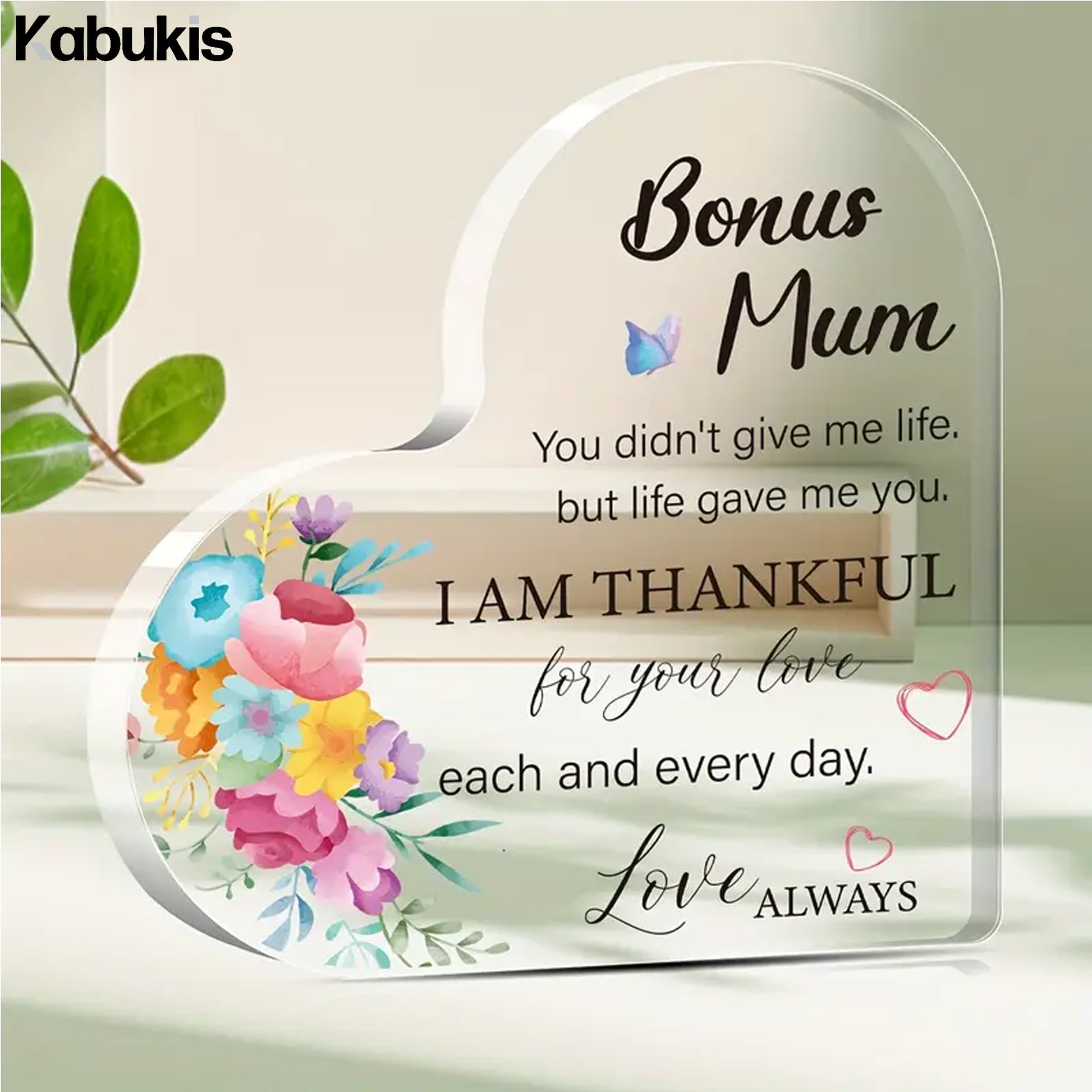 Kabukis Heart - Shaped Bonus Mum Gift - A Meaningful Gift with Floral Charm - Kabukis