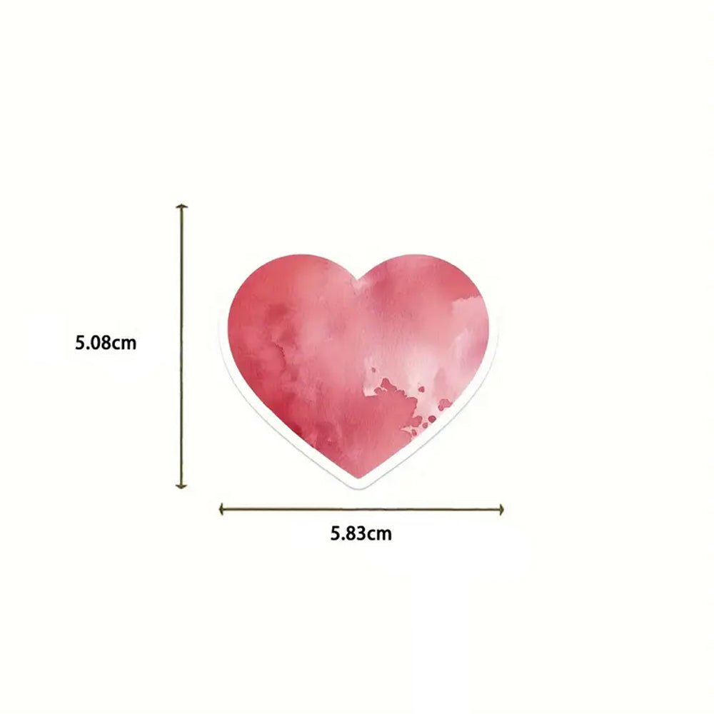 50pcs Heart Stickers - Add Love & Elegance to Every Occasion - Kabukis