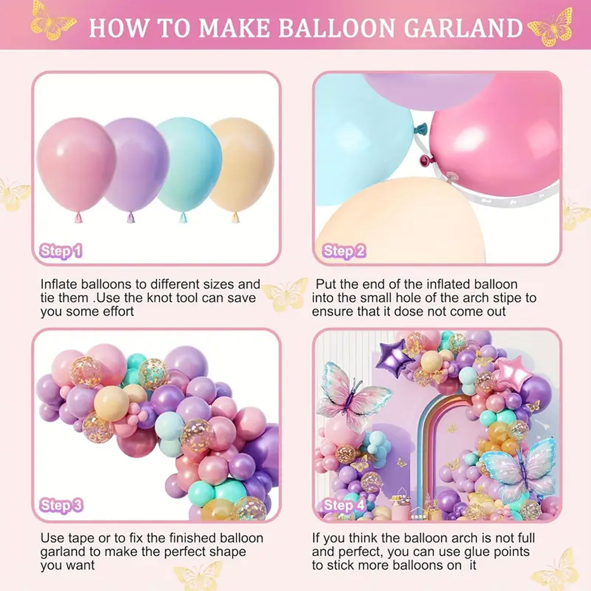 157 - piece Enchanting Blue Butterfly Balloon Set - Kabukis