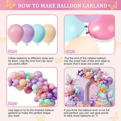 157 - piece Enchanting Blue Butterfly Balloon Set - Kabukis