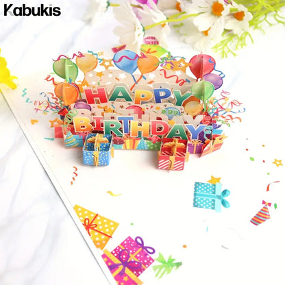 Kabukis 3D Pop - Up Happy Birthday Card with Note & Envelope - Kabukis