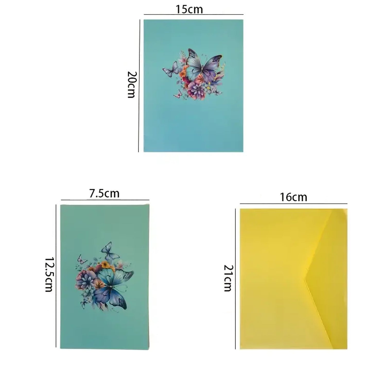 Floral 3D Butterfly PopUp Greeting Card - A Heartfelt Touch for Any Occasion - Kabukis