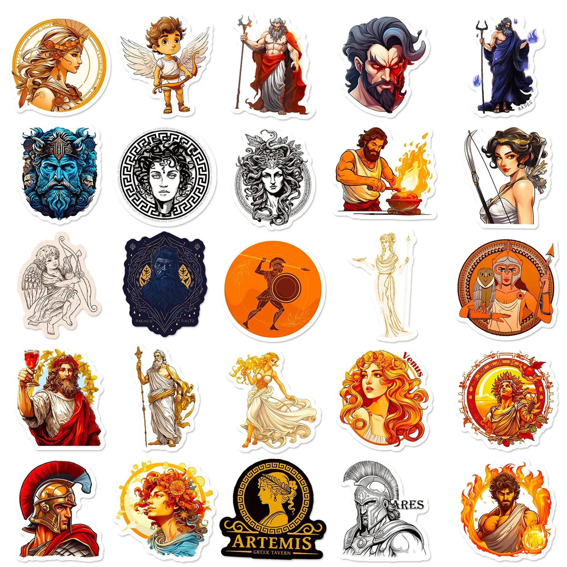 100pcs Greek Aesthetic Mythology Stickers - Inspiring Artistic Flair - Kabukis
