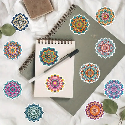 50pcs Vibrant Mandala Sticker Pack - Kabukis