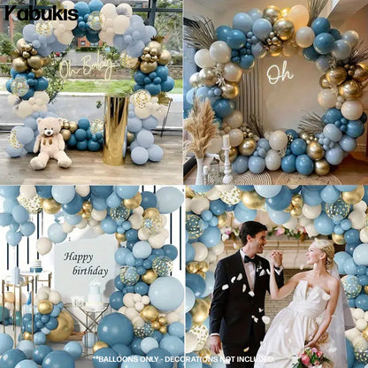Celebrate in Style - Balloon Set - Elegant Blue, Sand and Golden - 44 Piece - Kabukis