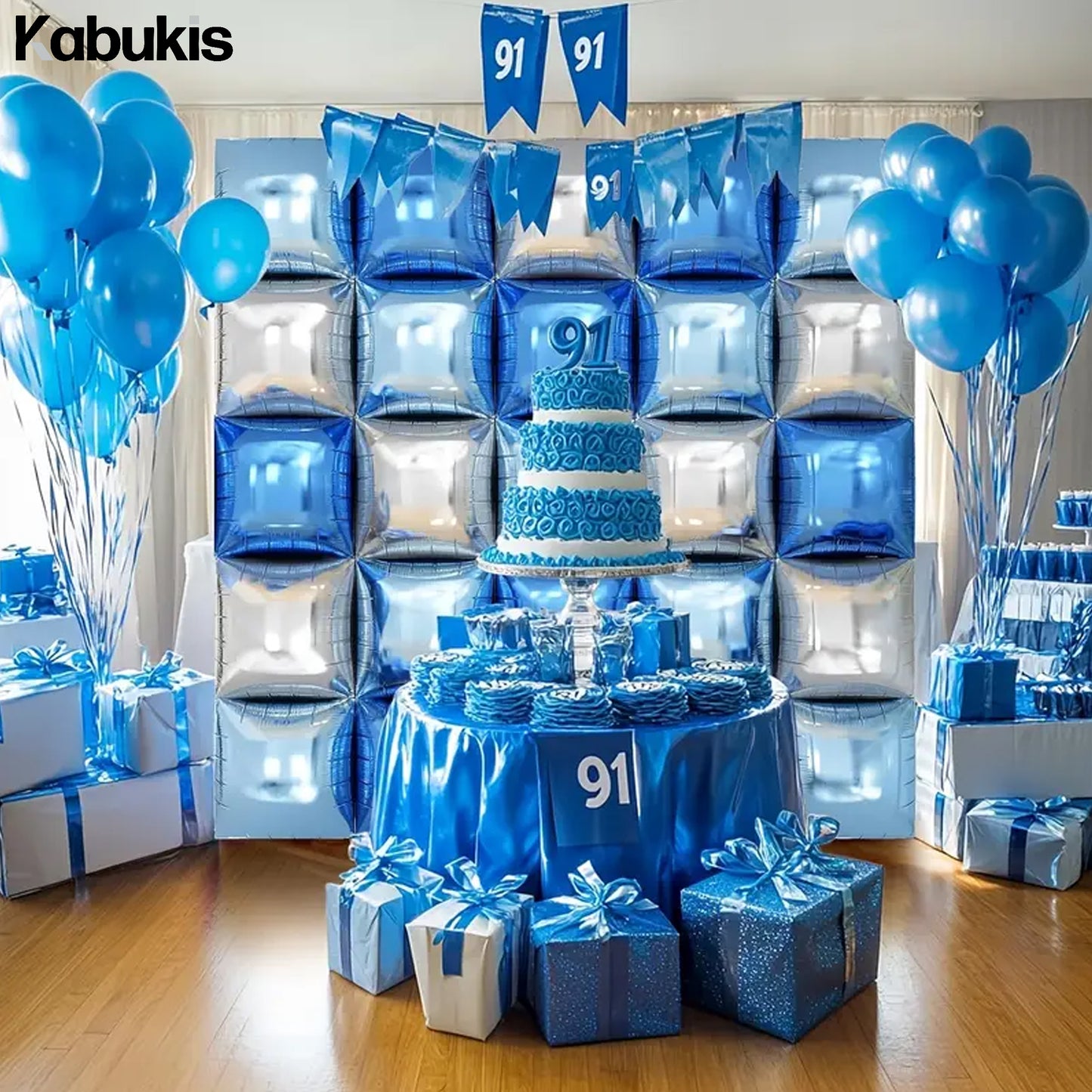 Kabukis 25 Blue Double - Sided Foil Balloons - Stunning Wall Décor Set - Kabukis