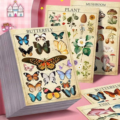 8 Sheets Retro Nature Sticker Pack - Kabukis