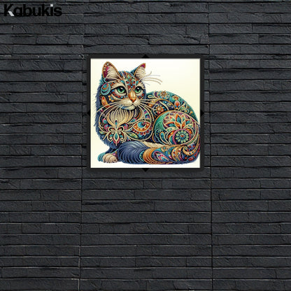 Dazzling Cat 5D Diamond Art Kit - Kabukis