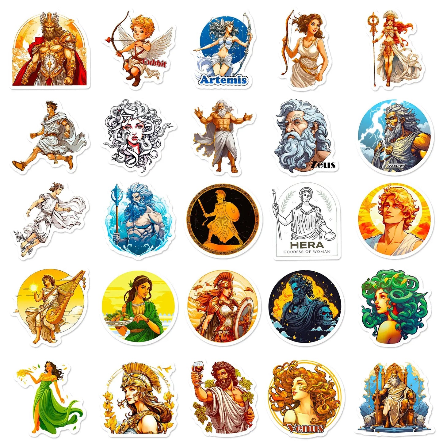 100pcs Greek Aesthetic Mythology Stickers - Inspiring Artistic Flair - Kabukis