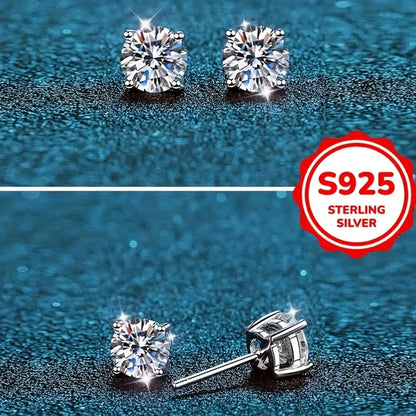 Kabukis 925 Silvery Zirconia Earrings - Elegant Daily Sparkle for Women 4mm - Kabukis
