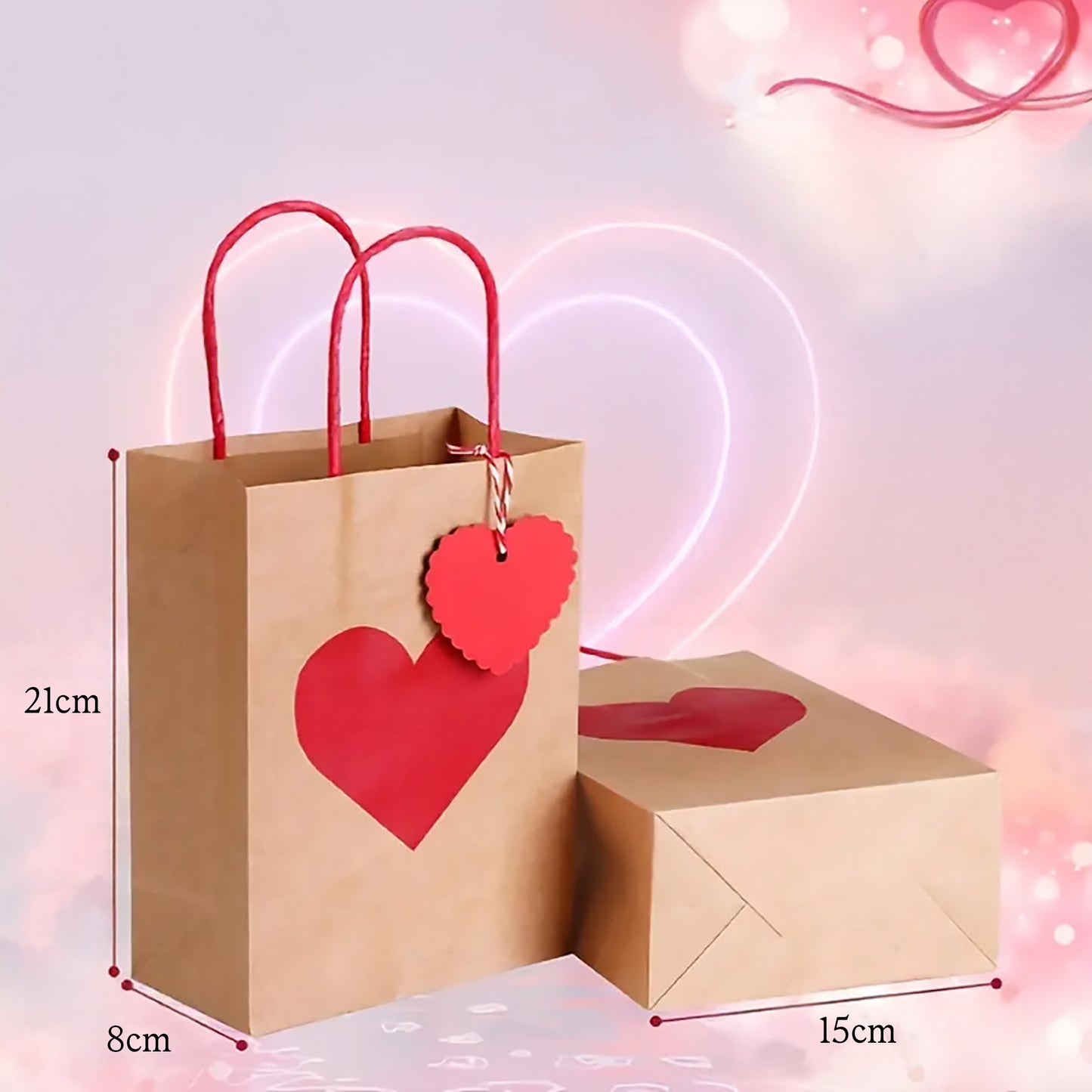 Kraft Paper Gift Bag for Valentines Anniversary Special Someone you Love - Kabukis