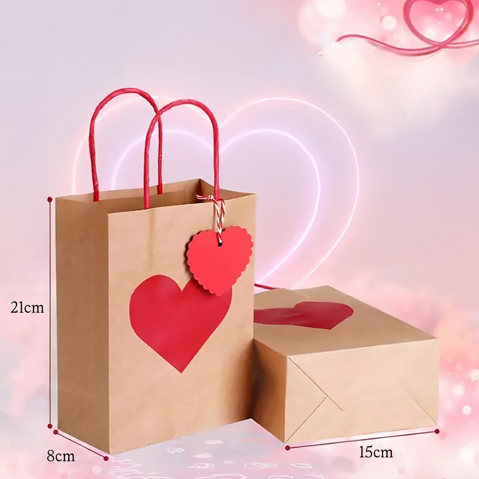 Kraft Paper Gift Bag for Valentines Anniversary Special Someone you Love - Kabukis