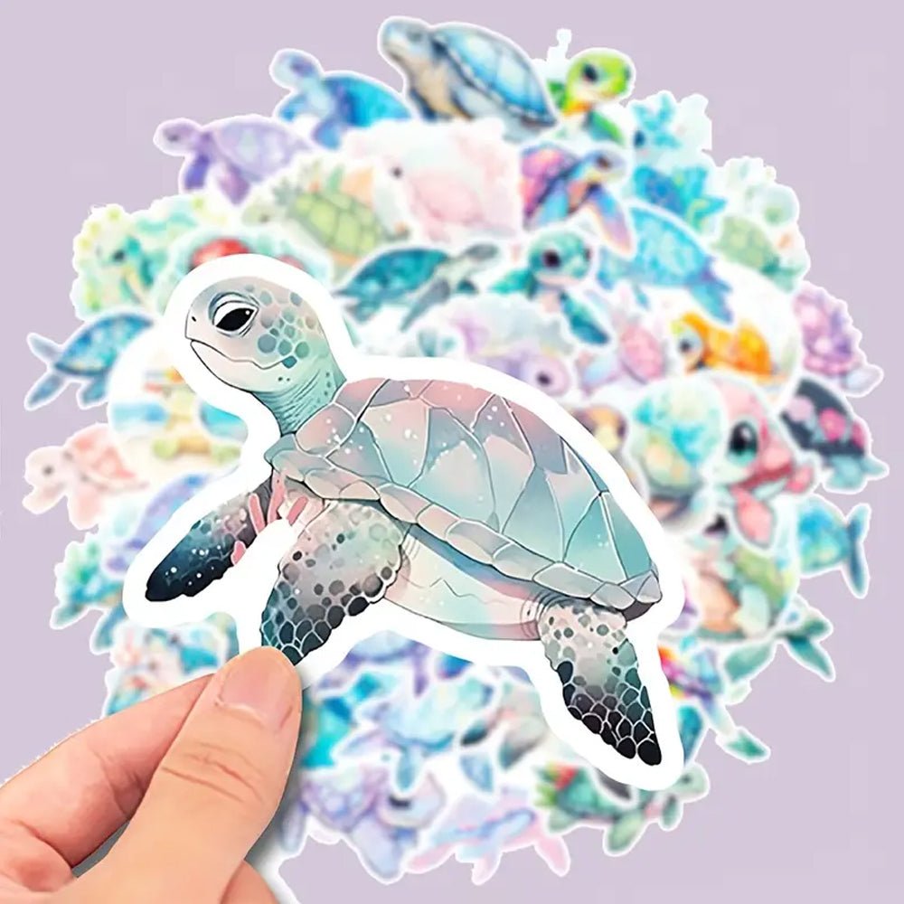 50pcs Turtle Vinyl Waterproof Stickers Packs - Kabukis
