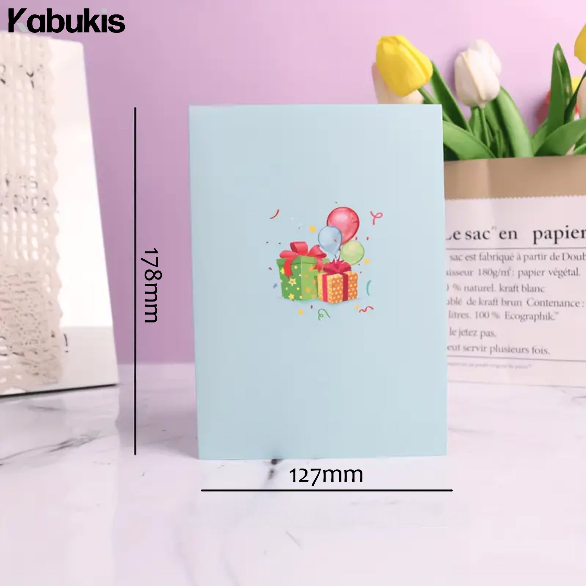 Kabukis 3D Pop - Up Happy Birthday Card with Note & Envelope - Kabukis