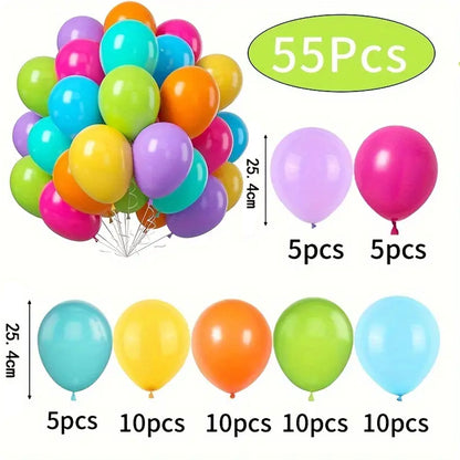 Vibrant Rainbow Latex Balloons - Brighten Up Every Celebration - Set of 55 - Kabukis