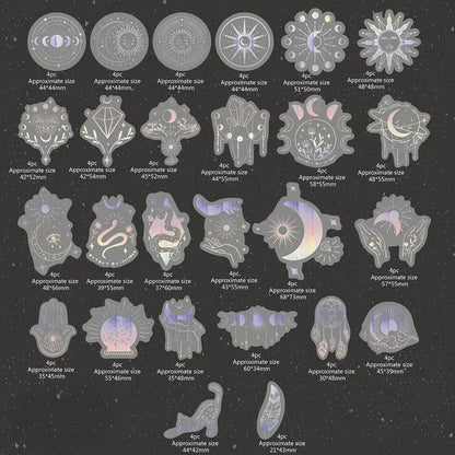 Holographic Bohemian Boho Style Stickers - 100 Pieces - Kabukis