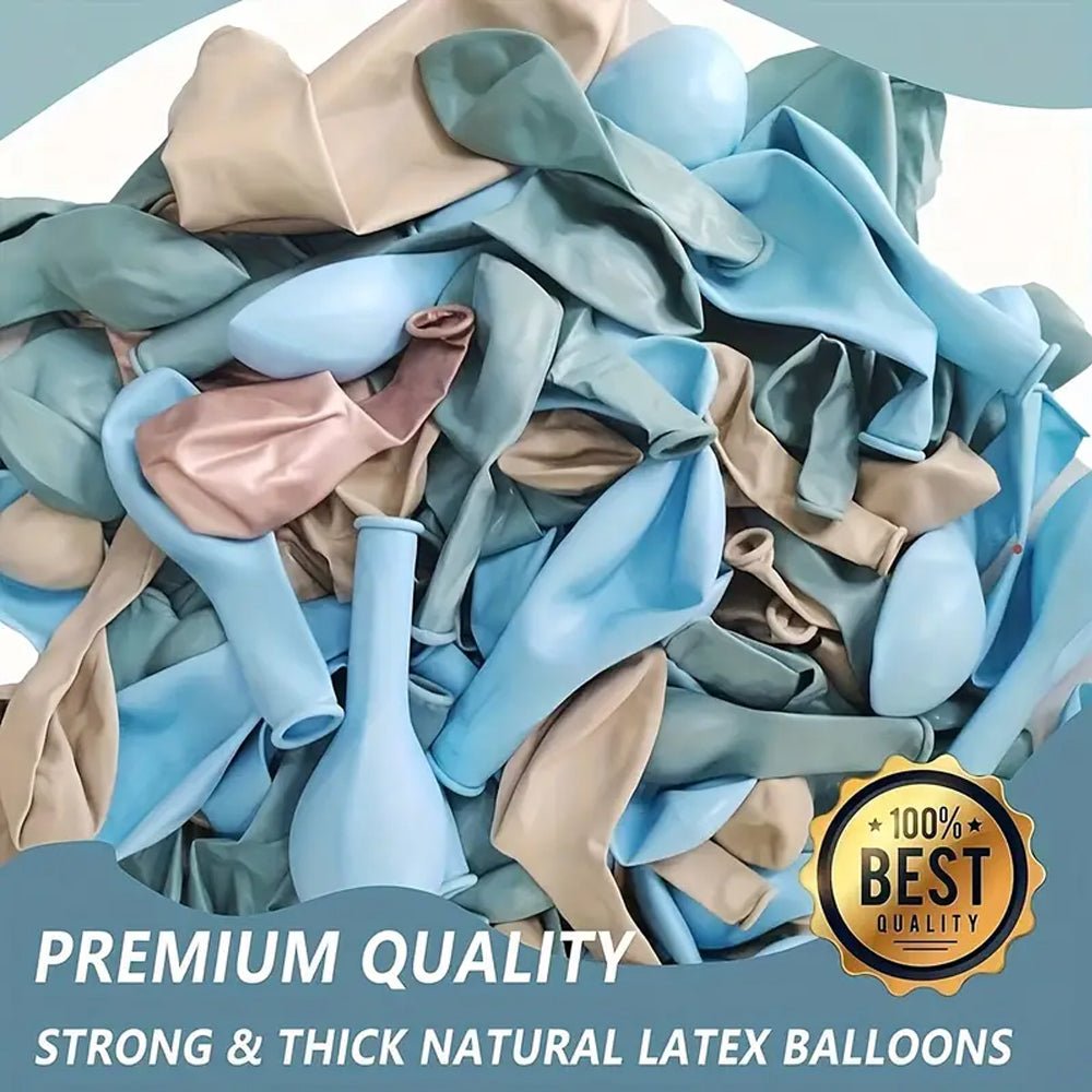 124pcs Blue, White & Golden Latex Balloon Arch Kit - Kabukis