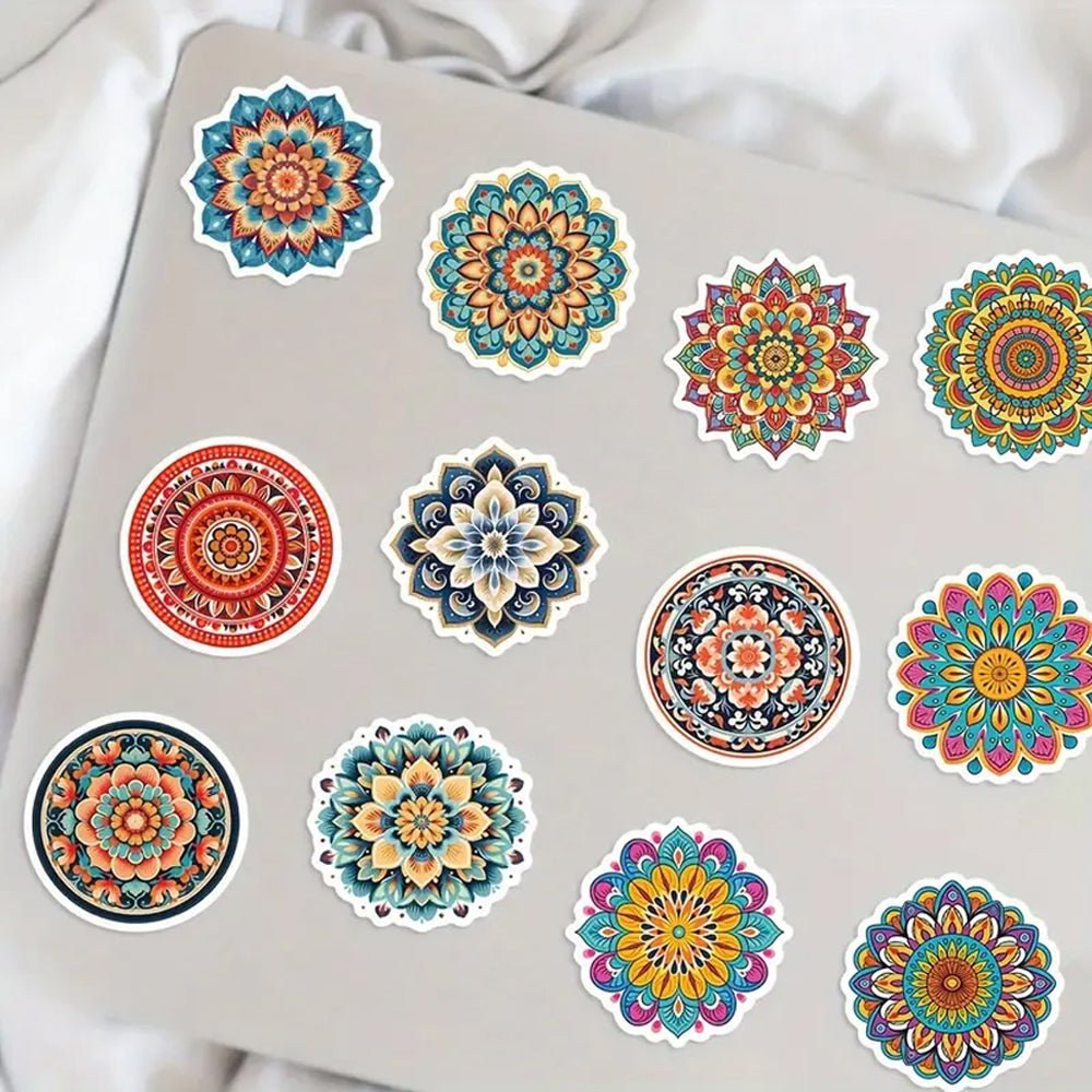 50pcs Vibrant Mandala Sticker Pack - Kabukis