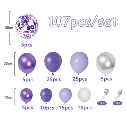 107 Pieces Lavender & Purple Balloon Arch Kit - Elevate Your Celebration! - Kabukis