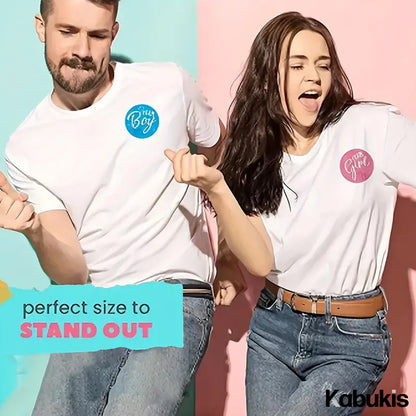 Gender Reveal Stickers - Celebrate Team Girl or Boy in Style! - 500 Pack - Kabukis