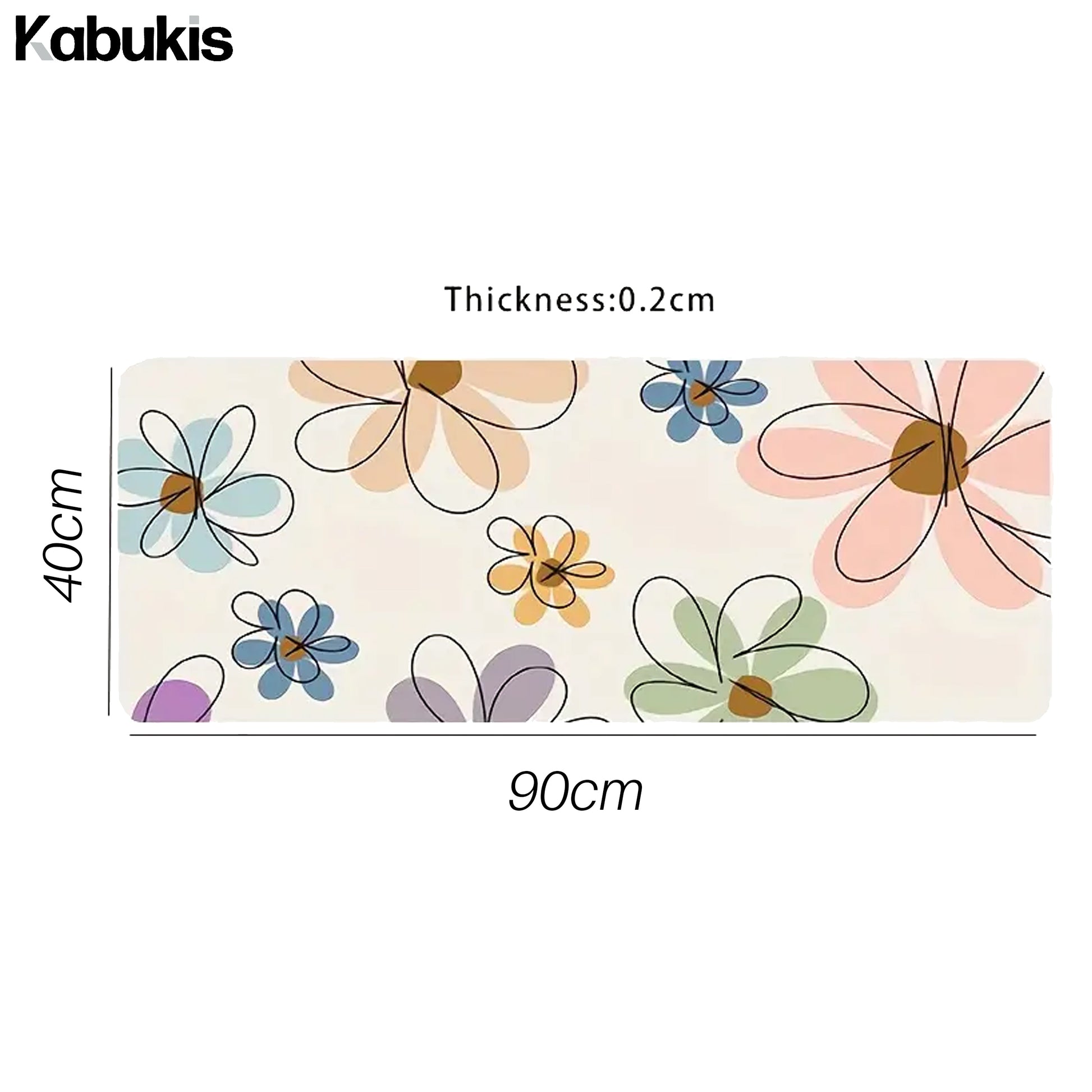 Extra Large Summer Floral Mouse Pad & Desk Mat - Stylish & Durable - Kabukis