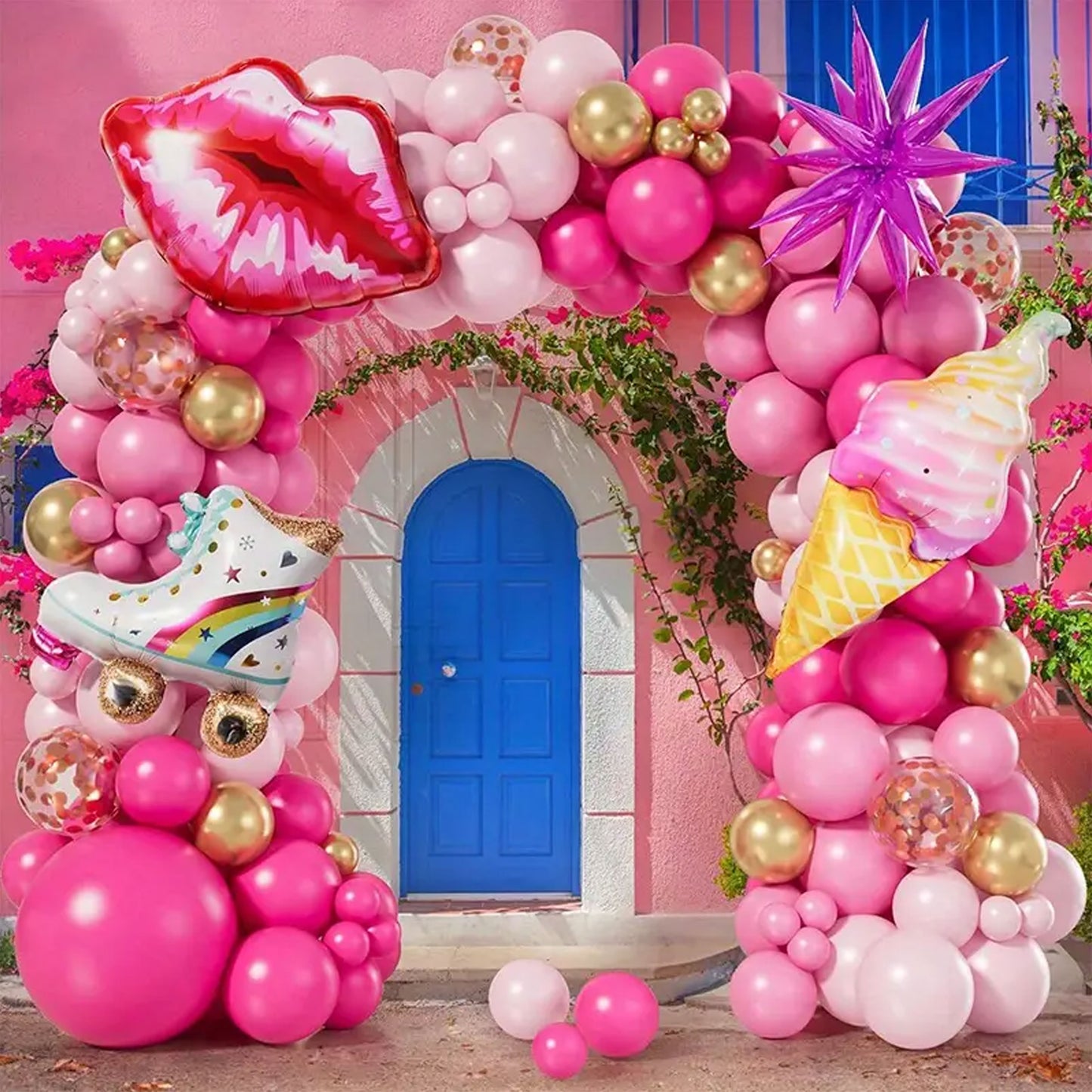 127 Pieces Pink Balloon Wreath Arch Kit - Create Magical Celebrations! - Kabukis