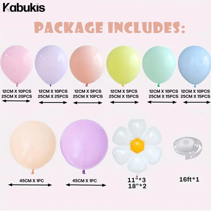 Kabukis 157 Piece Daisy Balloon Arch Kit - Whimsical Boho Charm for Every Event - Kabukis