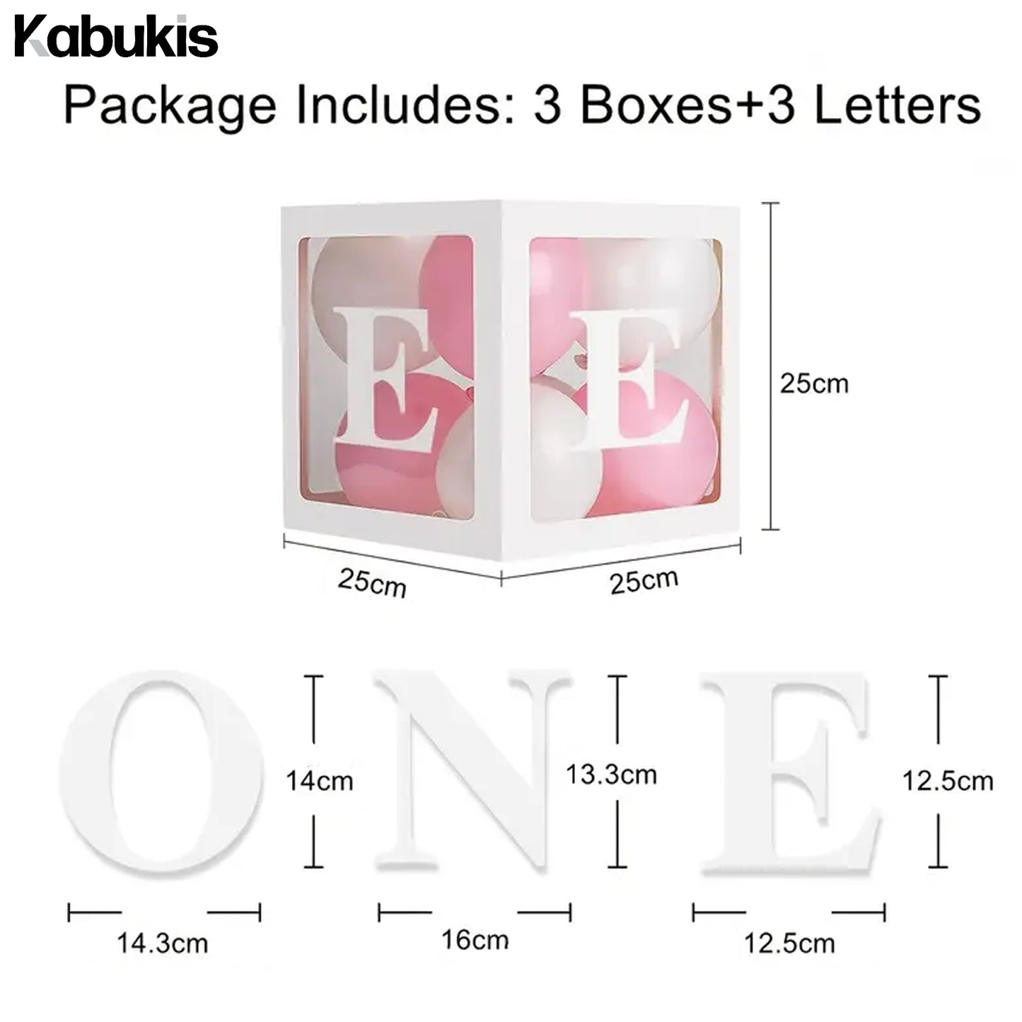 Kabukis Chic 'ONE' Balloon Box - Celebrate Baby's Big Milestone! - Kabukis