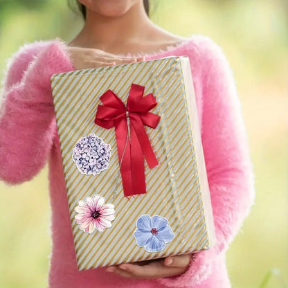 500pcs Bright & Attractive Butterfly &Flower Shaped Gift Wrap Sticker Roll - Kabukis