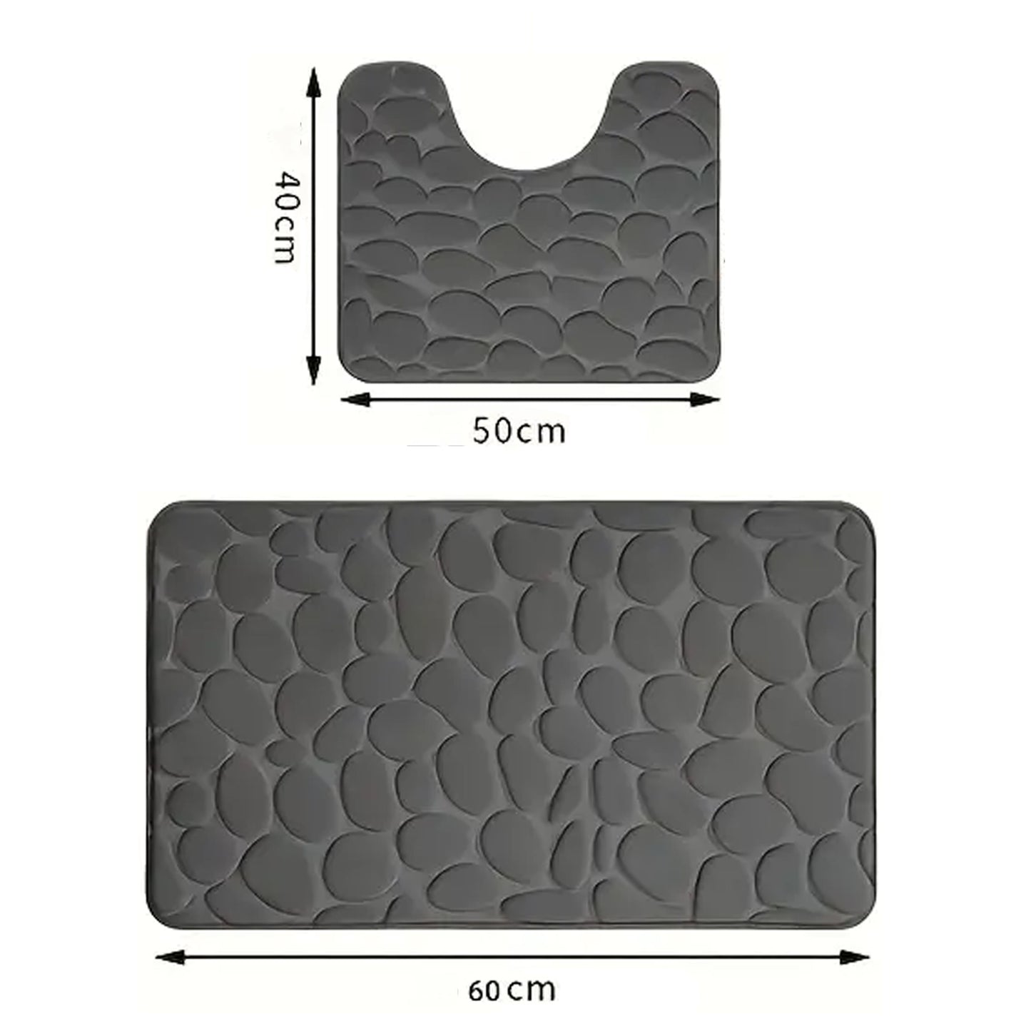 Fleece Bathroom Rug Set - Soft, Stylish Slip - Free Comfort - Coral - 2 Piece - Kabukis