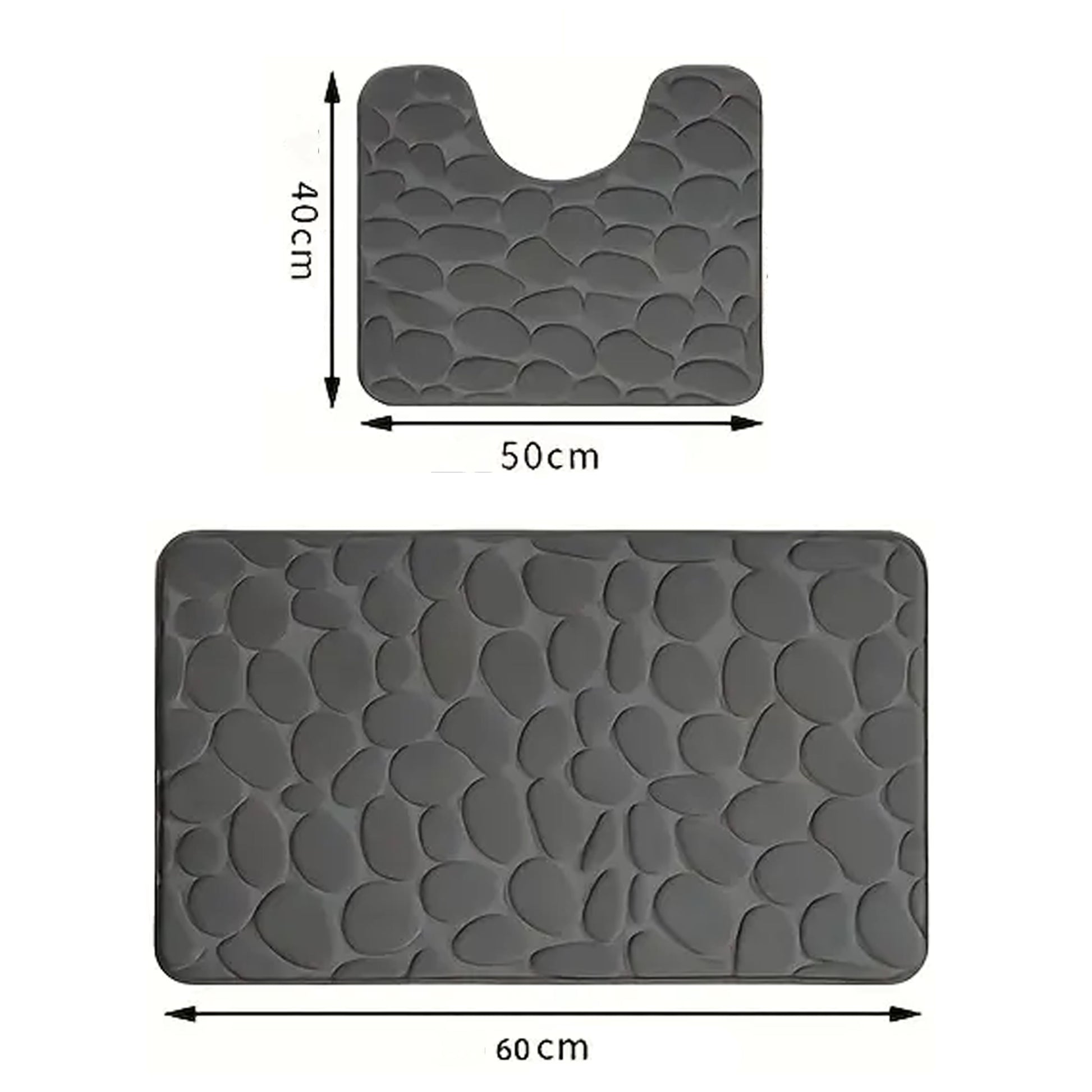 Fleece Bathroom Rug Set - Soft, Stylish Slip - Free Comfort - Coral - 2 Piece - Kabukis