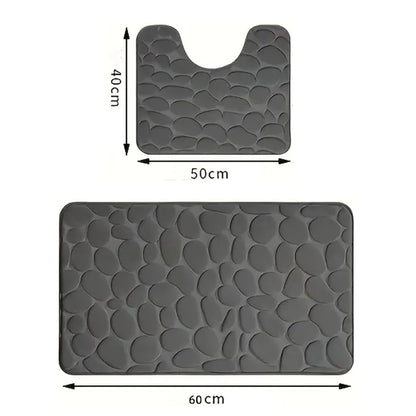 Fleece Bathroom Rug Set - Soft, Stylish Slip - Free Comfort - Coral - 2 Piece - Kabukis