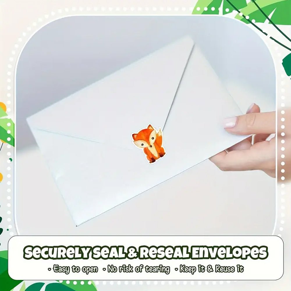 500pcs Watercolour Animal Stickers, Assorted Woodland Creatures Roll - Kabukis