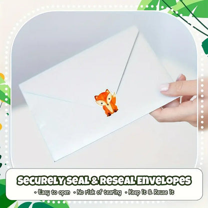 500pcs Watercolour Animal Stickers, Assorted Woodland Creatures Roll - Kabukis