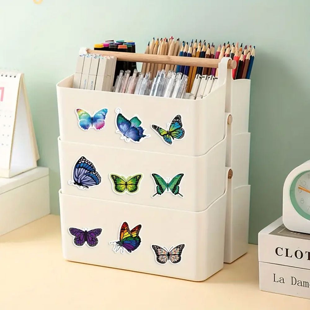 500pcs Bright & Attractive Butterfly Shaped Gift Wrap Sticker Roll - Kabukis