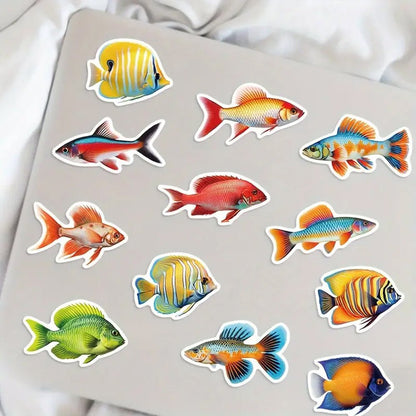 50pcs Colourful Marine and Freshwater Fish Stickers - Kabukis
