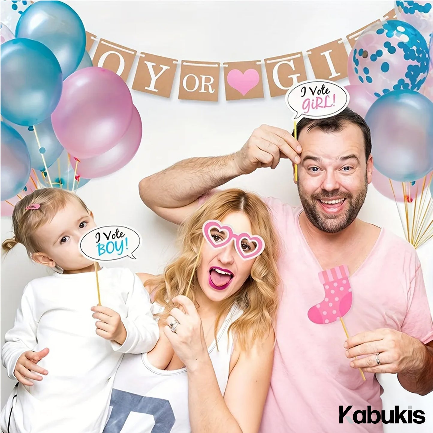 Kabukis Gender Reveal Baby Shower Photography Props - Do Picture - Perfect! - Kabukis
