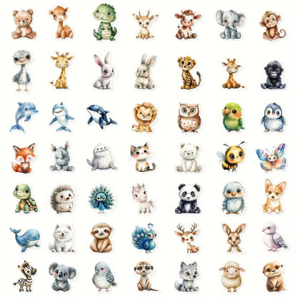 50pcs Cartoon Animal Vinyl Stickers - Kabukis
