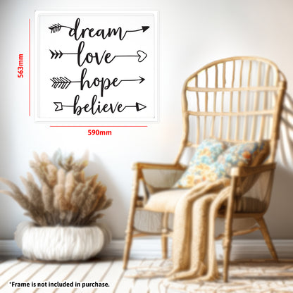 Dream Love Hope Believe Wall Sticker - Kabukis
