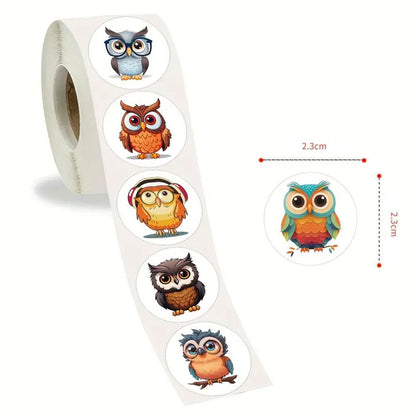 500pcs Owl Stickers - PVC Cartoon Stickers Reusable, Self - Adhesive - Kabukis