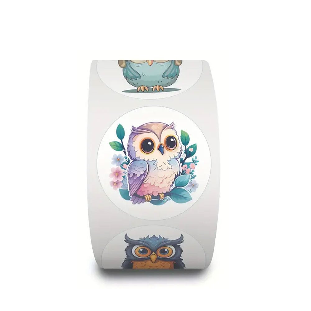 500pcs Owl Stickers - PVC Cartoon Stickers Reusable, Self - Adhesive - Kabukis