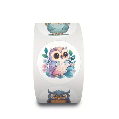 500pcs Owl Stickers - PVC Cartoon Stickers Reusable, Self - Adhesive - Kabukis