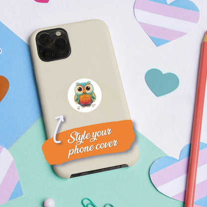 500pcs Owl Stickers - PVC Cartoon Stickers Reusable, Self - Adhesive - Kabukis