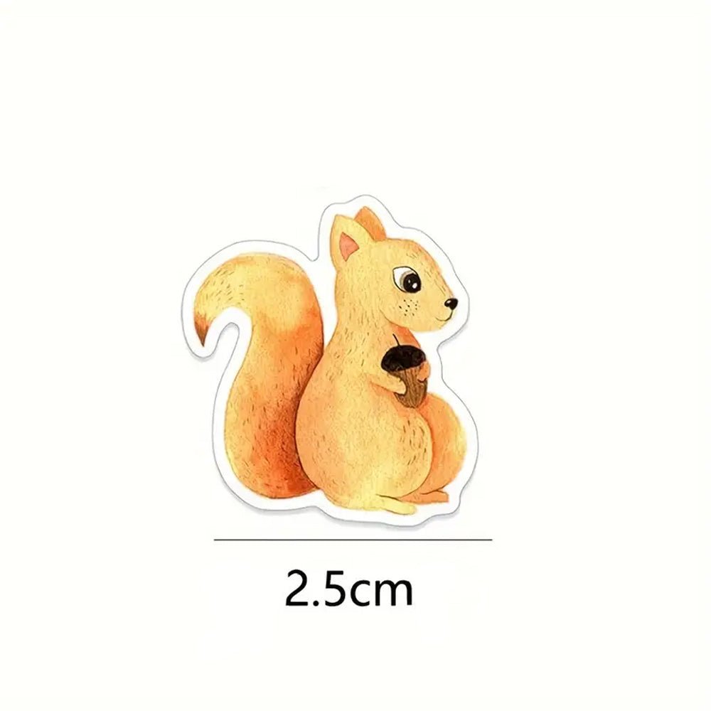 500pcs Watercolour Animal Stickers, Assorted Woodland Creatures Roll - Kabukis