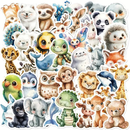 50pcs Cartoon Animal Vinyl Stickers - Kabukis