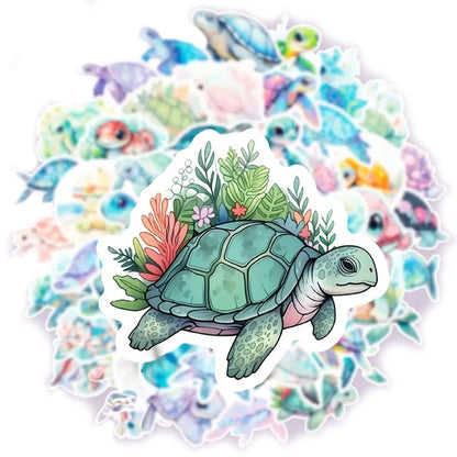 50pcs Turtle Vinyl Waterproof Stickers Packs - Kabukis